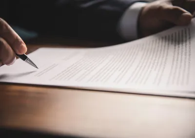 Contract being signed